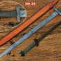 custom handmade Damascus steel viking medieval swords leather handle gift for him