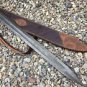 custom handmade Damascus steel Viking hunting sword with twist pattern rosewood handle gift for him