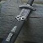 custom handmade forged Damascus steel Viking medieval sword with ash wood handle gift for him