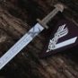 custom handmade Damascus steel Viking sword of king Ragnar with cast zinc handle gift for him