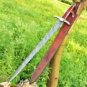 custom handmade Damascus steel hobbit viking sword red wood handle gift for him