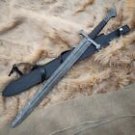 custom handmade forged Damascus steel viking medieval sword wood handle gift for him
