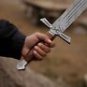 custom handmade Damascus steel hunting viking sword rosewood handle gift for him