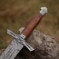 custom handmade Damascus steel hunting viking sword rosewood handle gift for him