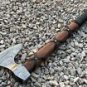 custom handmade damascus steel hunting viking axe natural wood handle gift for him groomsmen gift