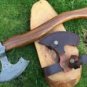custom handmade damascus steel vintage style camping axe rosewood handle gift for him groomsmen gift