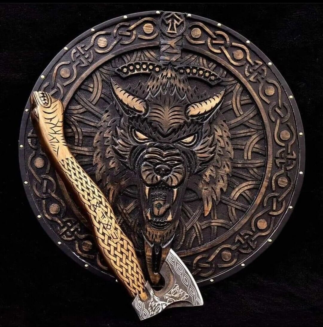 custom handmade beautiful agreaved  lion shaped wooden shield gift for him groomsmen