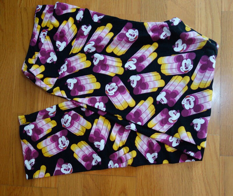 LuLaRoe Disney Mickey Mouse Black Purple Yellow Leggings Tall & Curvy New