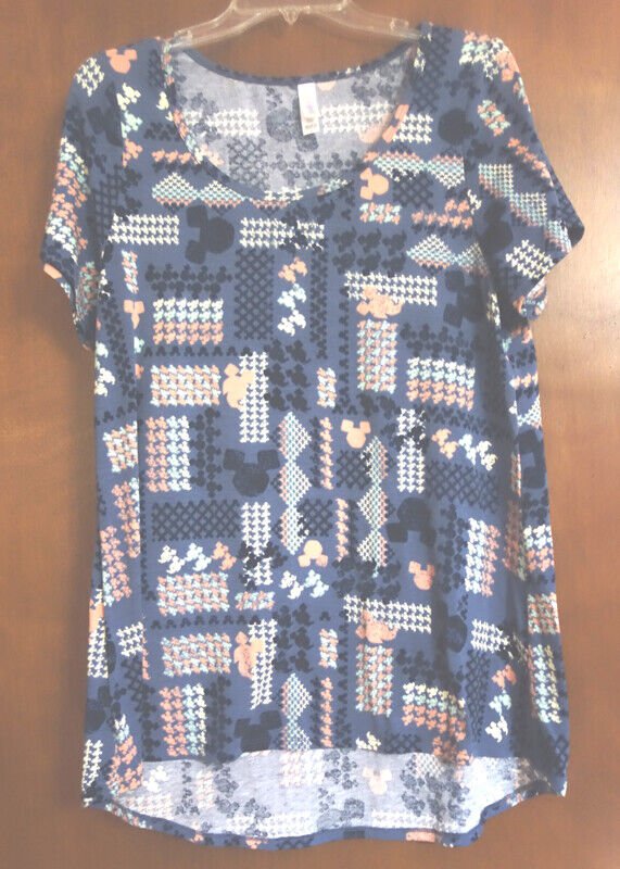LuLaRoe Disney Aztec Blue Mickey Mouse Classic T Large