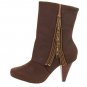 Naughty Monkey Luck Chocolate Brown Zipper Accent Boots 8.5 8 1/2