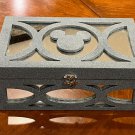 Mickey Mouse Large Grey Circle Wooden Jewelry Box Trinket Box Keepsake Box