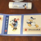 Disney MICKEY OLD GANG Prepasted Wall Paper Boarder Mickey Minnie Donald Pluto