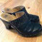 Sofft LAUREL Black Leather Copper Studded Clogs Mules Heels 8 1/2 8.5
