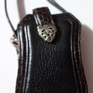 Brighton Black Brown Leather Cell Phone Camera Card Holder Wristlet Case Celtic