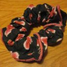 Black With Red Hearts Hair Scrunchie Pony Tail Holder New