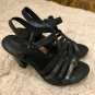 Born Riviera Black Combo Metallic Strappy Heels Sandals Size 9