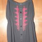 Love Tree Black With a Red Scroll Design Strappy Camisole Tank Top Large NEW