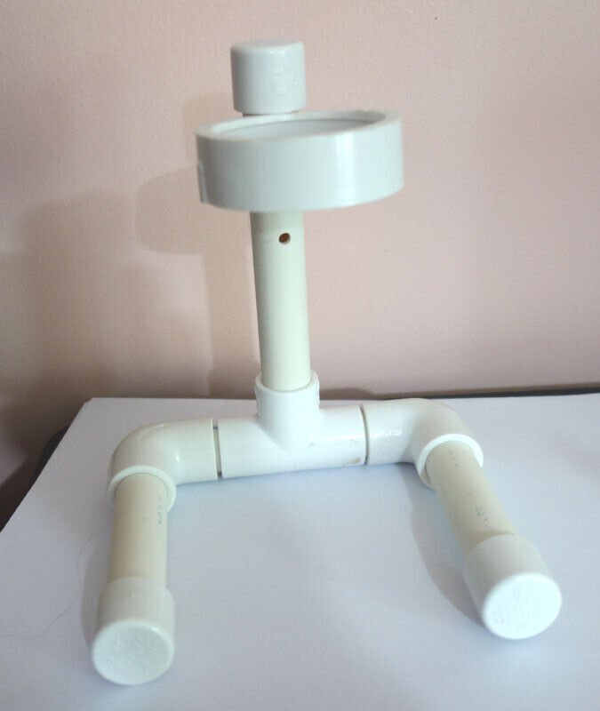 White 1/2 Inch PVC Pipe Basket Ball Hoop Toy For Parrots Birds 7.25