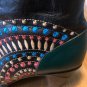 Spring Step L'Artiste Rhapsody Black Multi Embroidered Teal Ankle Boot 39 8.5