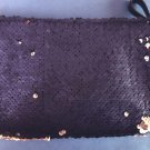 Sequin Zip Close  Evening Bag Purse Clutch Handbag Blue New
