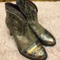 L'Artiste Spring Step Eleni Metallic Taupe Multi Leather Boot Bootie 40 / 8.5-9