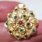 Festive Round 26mm Two Strand Gold Box Clasp with Colored Stones 1