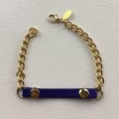 La Mer Collections Venice Leather & Gold Bracelet $78! Blue