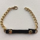 La Mer Collections Venice Leather & Gold Bracelet $78! Black
