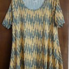 LuLaRoe Disney Peach & Grey Castles Top Perfect T Tee Size Large