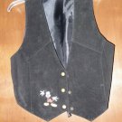 Mickey Unlimited Black Mickey Mouse Suede Vest Size S/M Small / Medium