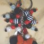 Disney Minnie Mouse 2Dandy Owls Purse Charm W/Red Black White Beaded Dangles