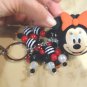 Disney Minnie Mouse 2Dandy Owls Purse Charm W/Red Black White Beaded Dangles