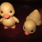 Set of 2 Beautiful Ceramic Chicks, 1 Lying Down and 1 Standing