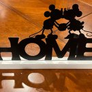 Disney Mickey & Minnie Mouse Kissing Silhouettes Home Metal Sign New