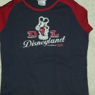 Women's Ladies Disneyland Mickey Mouse Red and Navy Shirt XLarge XL