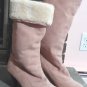 Light Pink Suede High Heel Fleece Lined Booties Boots Size 9 41