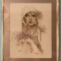 Completed Matted & Framed Roaring 20's Flapper Lady Woman Portrait Cross Stitch