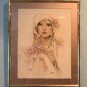 Completed Matted & Framed Roaring 20's Flapper Lady Woman Portrait Cross Stitch