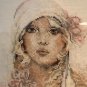 Completed Matted & Framed Roaring 20's Flapper Lady Woman Portrait Cross Stitch