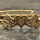 Disney Mickey and Minnie Mouse Bangle by Alex and Ani - Gold NIB