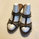 Sofft Tan & Brown Strappy Snake Skin Sandals Heels Size 9.5 9 1/2