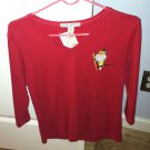 Embroidered Ladies Black Headed Caique Parrot V Neck 3/4 Sleeve Shirt Large NWT Embroidered Ladies Black Headed Caique Parrot V Neck 3/4 Sleeve Shirt Large NWT