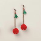 Avon Jolly Pom-Pom Drop Goldtone Earrings Christmas Holidays Presents - Tree