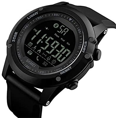 Mens Black Military Style Smart Watch Functions Activity Tracker ...