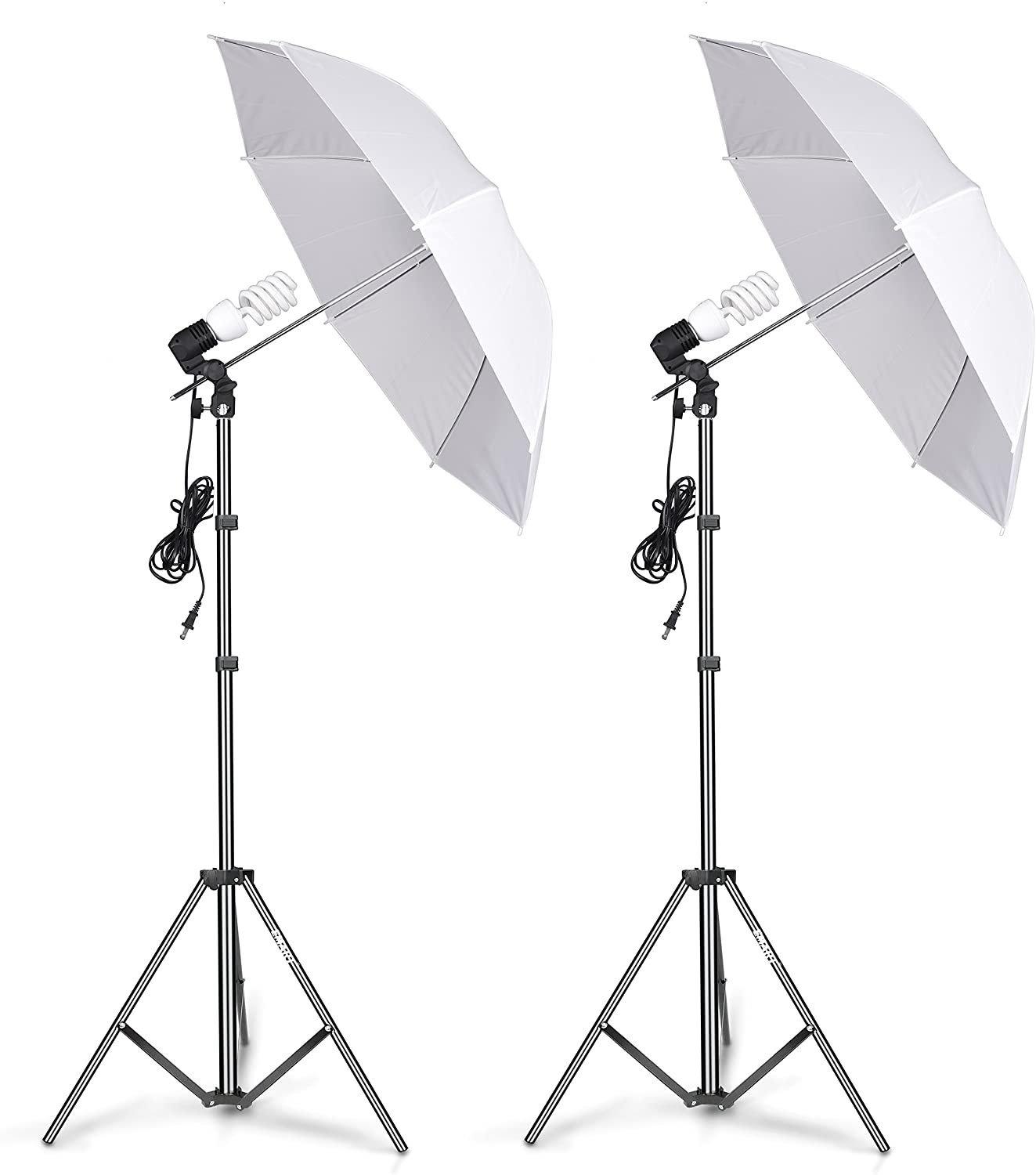GloShooting Photography Video Photo Portrait 600W 5500k Daylight Umbrella Reflector Continuous Lighting Kit,Professional Photographic Studio Set with Sandbag,Carry Bag 