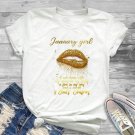 Queens Are Born in January Custom T-Shirt Boyfriend Tee Shirts for Women Ladies