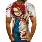 Casual T shirts Funky Chucky Halloween Graphic Tee Round Neck Shirt Mens