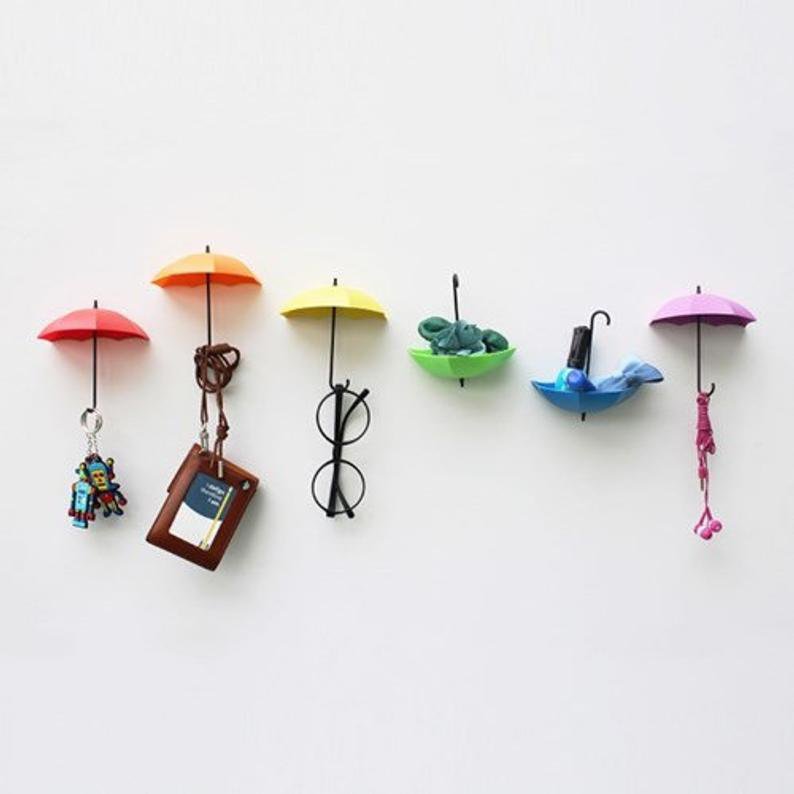 Umbrella Shape Wall Hooks Cute Umbrella Wall Mount Key Holder Home Decor