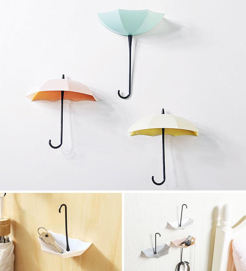 Umbrella Shape Wall Hooks Cute Umbrella Wall Mount Key Holder Home Decor