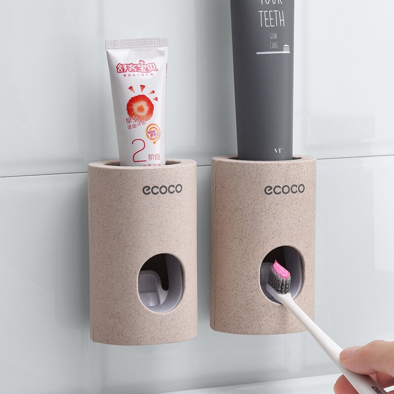 Multifunctional Wall-Mounted Toothbrush Holder, Automatic Toothpaste Dispenser